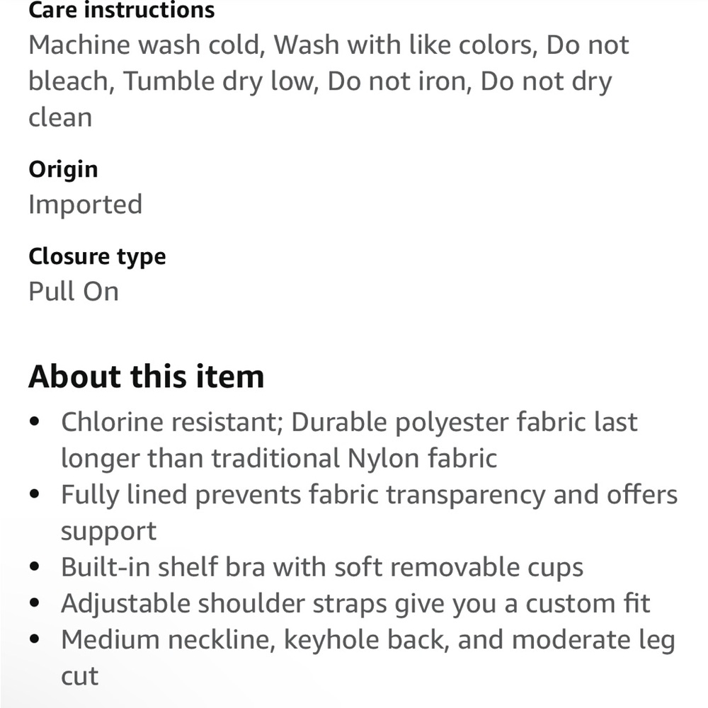 Baleaf Athletic Swimsuit 38 Large - Picture 4 of 5